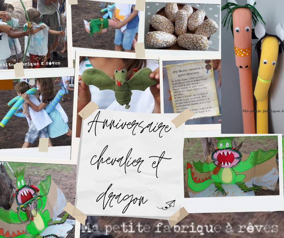 Préparatifs anniversaire chevaliers, dragons et princesses