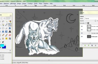 WIP#1 les loups: avancement du dessin