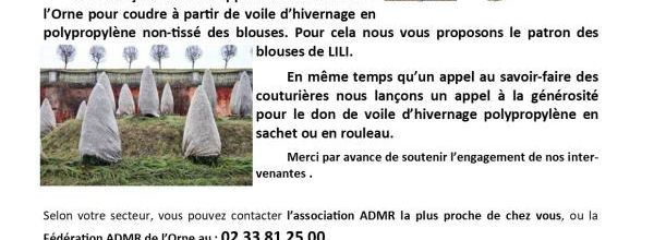 Appel aux couturières + voile d'hivernage - Bulletin ARS
