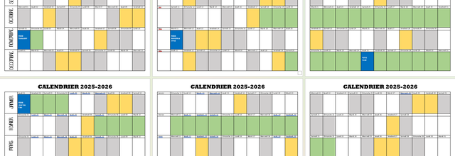 OUTILS: calendrier annuel 2025-2026