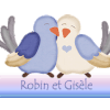 487 - 2 oiseaux amoureux - amour, cœur, signatures, blinkie