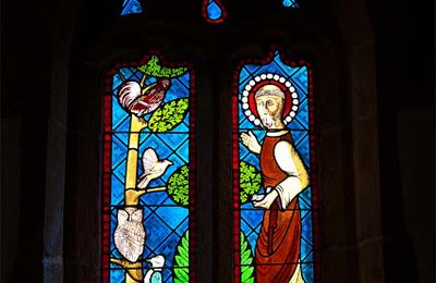 Chapelle Saint-Maudé, Guiscriff, le vitrail Saint-François d'Assise
