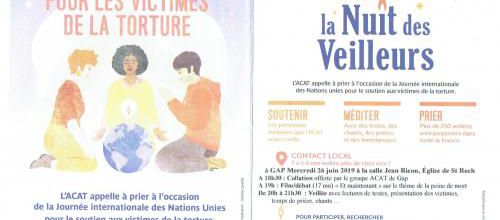 Nuit des Veilleurs ce Mercredi 26 juin 18h30-église St Roch-Gap