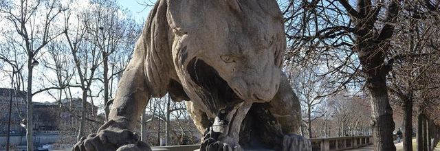 Jardin des Tuileries : Le lion au serpent de Antoine-Louis Barye