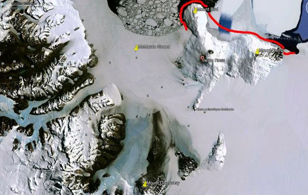 28/02/2022 : nous entrons, après avoir contourné Bird Cape (Mount Bird), dans McMurdo Sound - Ross Island - Antarctique