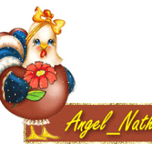 747  - Poule en chocolat - Fleur - signature