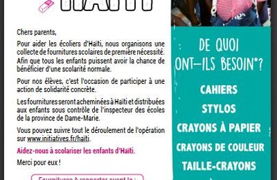 Fournitures pour Haïti