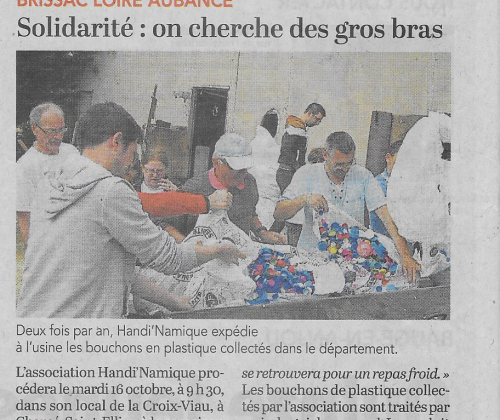 Courrier de l'Ouest du 03/10/18 pour la recherche de bénévoles pour le chargement de camion le 16/10/18v
