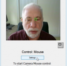 A propos de Camera Mouse (logiciel de pilotage du curseur de la souris par mouvements de la tête face à une webcam)