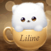 736 - Chat blanc dans le bol - gif animé, blinkie, signature