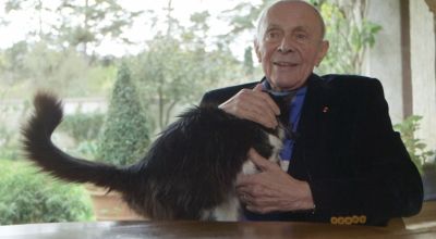Michel Rocard et ses chats : 