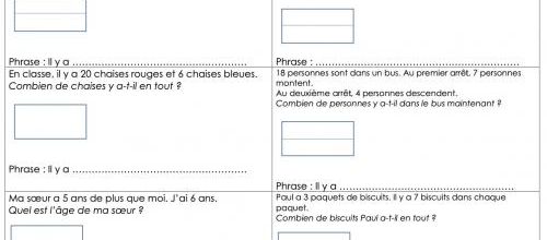 Problèmes CE1 (révisions pour la première semaine) (année scolaire : 2024/2025)