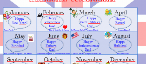 Calendrier des fêtes traditionnelles des pays anglo-saxons