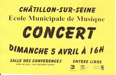Tous au concert de l'Ecole de Musique !!