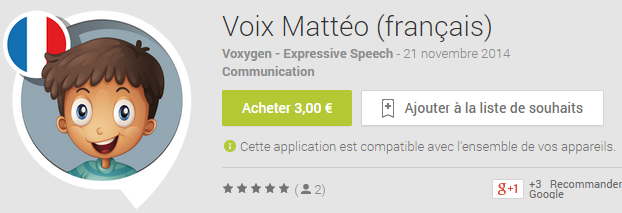 Voxygen : la voix de synthèse enfant Mattéo est sortie