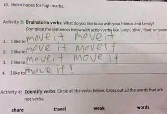 Les verbes d'action en anglais