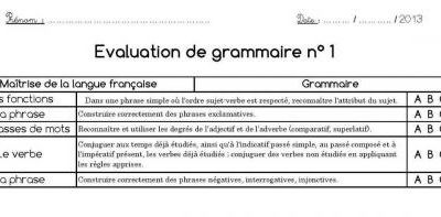 Feuille d'évaluation