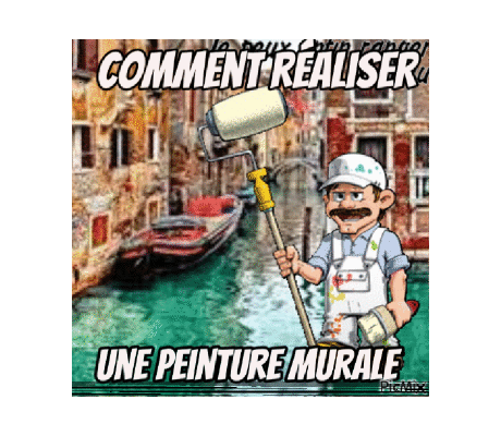 Dessin et peinture - vidéo 3858 : Comment réaliser une peinture murale de paysage ? - peinture acrylique.