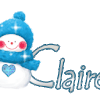 654 B - Fille et oiseau hiver - signature blinkie gif animé