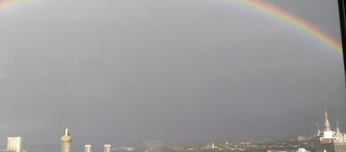 Arc en ciel visible de l'Hôtel Dieu de Québec le 27 septembre 2021