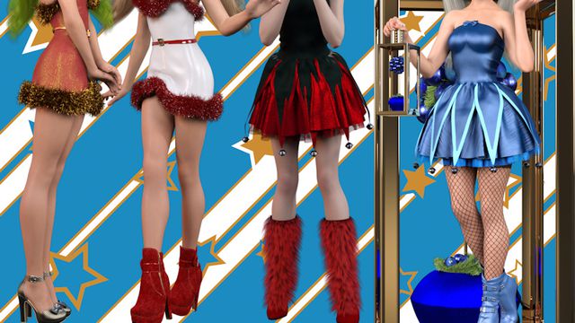 Christmas dolls (poupée de Noël) (tube, render, png)