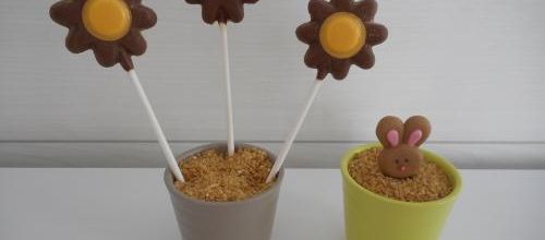 Sucettes au chocolat crunchy