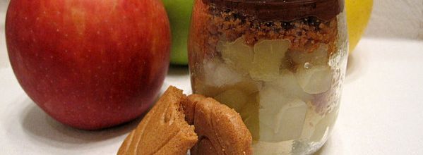 Verrines express' banane-pomme-spéculoos-chocolat =D