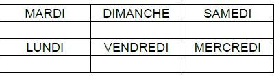 Loto des jours de la semaine