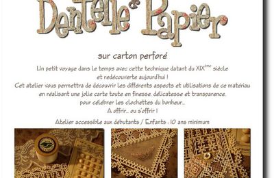 Carte Dentelle-Bonheur sur carton perforé