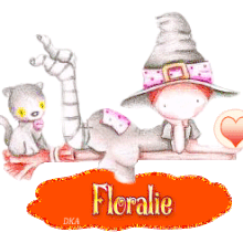 H150 - Sorcière coeur, blinkie, gif animé halloween