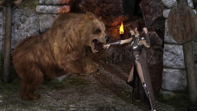 Fond d'écran : L'antre de l'ours (DazStudio)