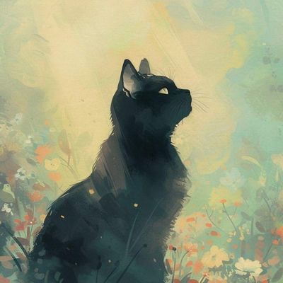 Tableau du samedi 268 : Un chat noir dans un champ de rêves