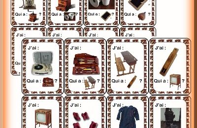 J'ai ... / Qui a ... ? les objets de nos grands parents
