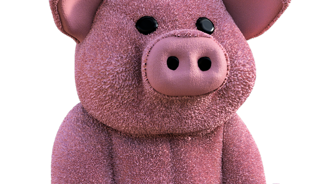 Tube de cochon en peluche (render-image)
