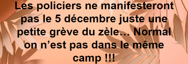Ces policiers, eux aussi, ne sont pas  dans le même camp  que le préfet Lallement rappelez-vous