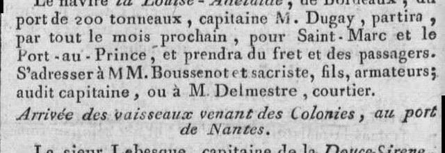 Un peu d'Affaires Maritimes de janvier 1792