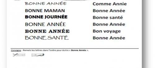 Fiche Bonne Année GS - Découvrir l'écrit