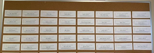 Merci pour ces beaux mots sur le tableau d'honneur dans le cadre de la semaine des enseignants!