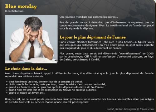 16 janvier: le jour le plus déprimant de l'année