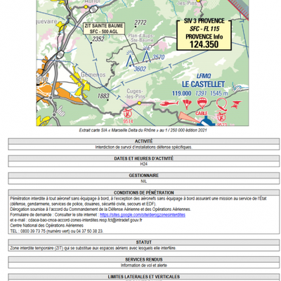 ZONE INTERDITE PERMANENTE RADARS SAINTE BAUME