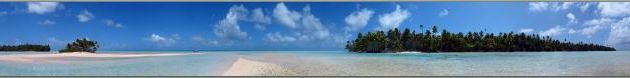 Panorama 360°, interactif et musical, sur les "Motu au sable rose" - Sud de Fakarava (Tetamanu) - Tuamotu - Polynésie française