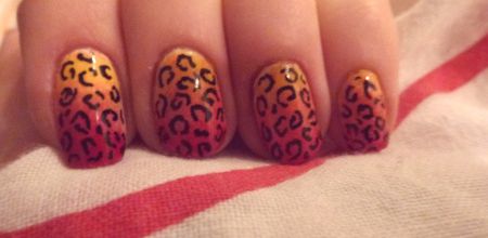 Nail Art guépard et dégradé 