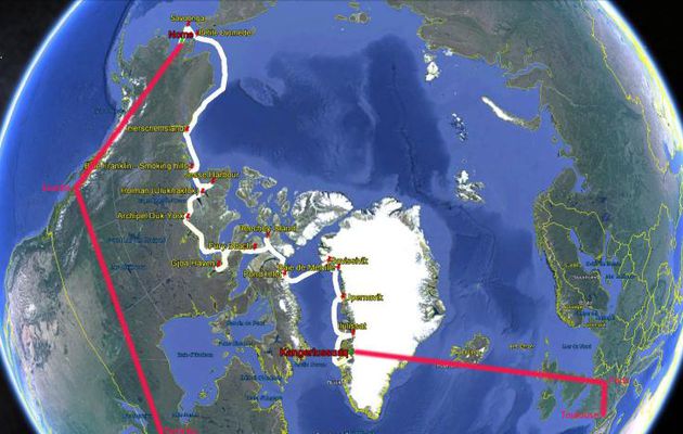 C'est parti pour le Grand Nord américain : Groenland / Nunavut / T. N. O. / Yukon / Alaska + Ontario / Québec