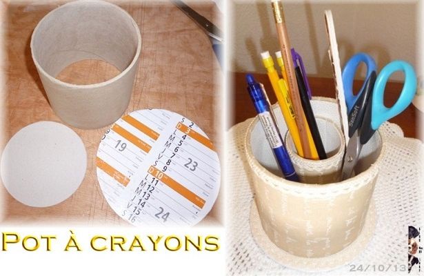 Pot à crayons "beige"