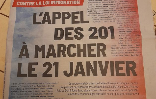 Contre la loi Immigration : Marchons le 21 janvier 
