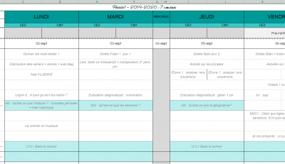 Programmation par semaine