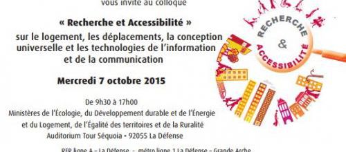 "Recherche et Accessibilité" : colloque à Paris le 7 octobre, organisé par la délégation ministérielle à l'accessibilité