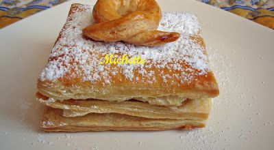 Feuilleté maison, pommes et confiture de framboise