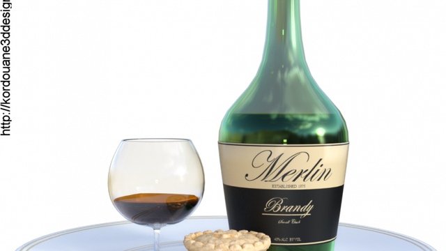 Tube de Brandy et petit gateau (render)