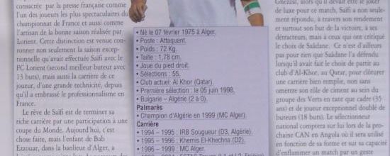 SAIFI Rafik une star sur le tard